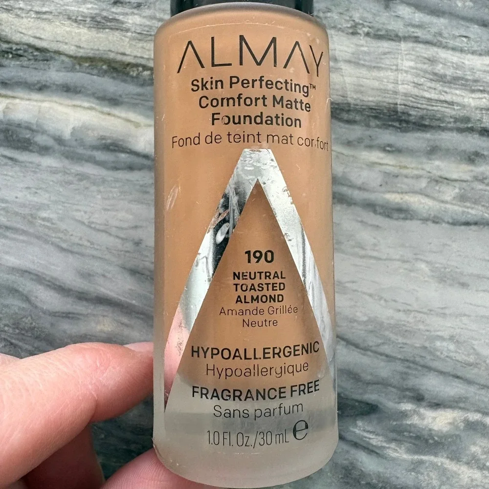 3x Almay Skin Perfecting Comfort Matte Foundation 190 Neutral Toasted Almond